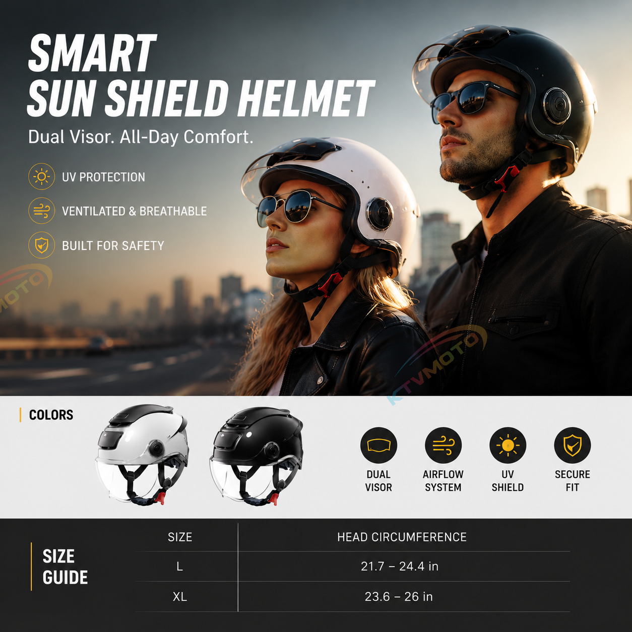 Breathable, sun-protective motorcycle half-helmet-I148