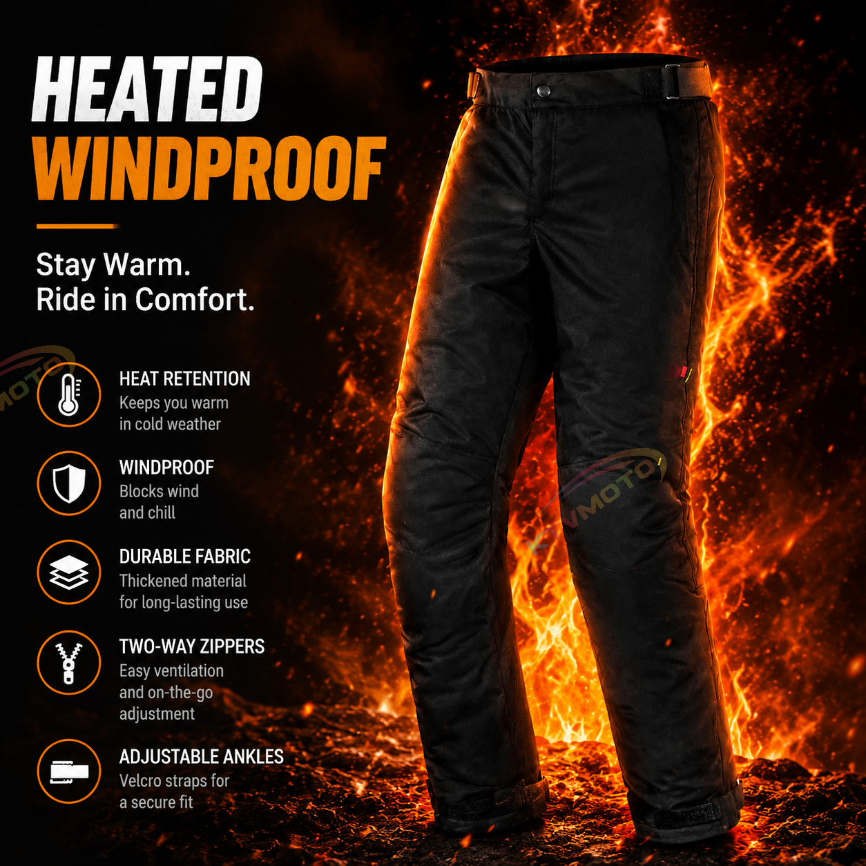 CE Quick-on/off thermal motorcycle riding pants-J88