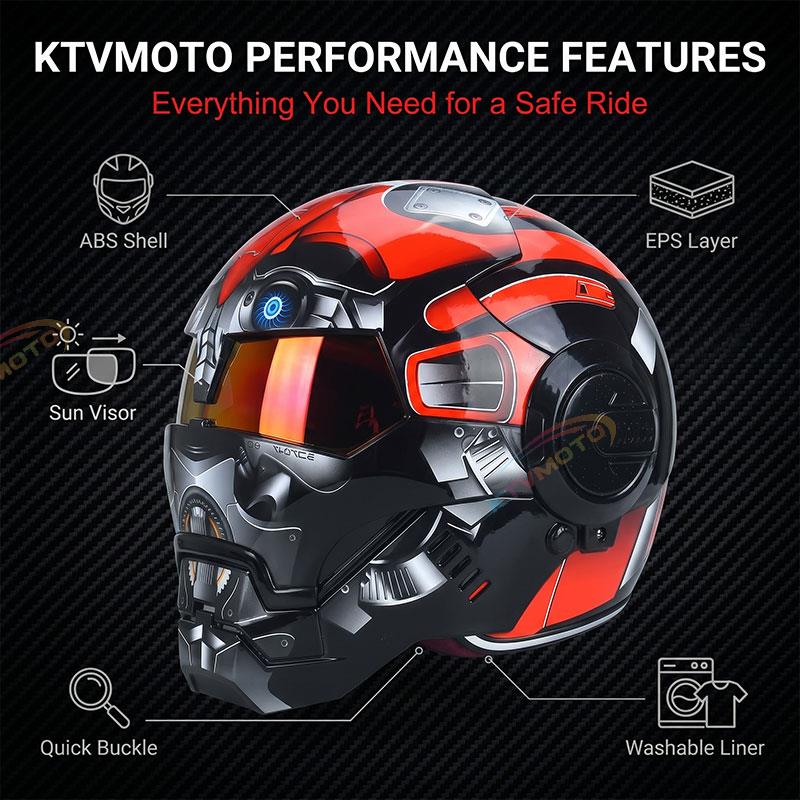 Sci-Fi Robot-Style Full-Face Helmet-I11