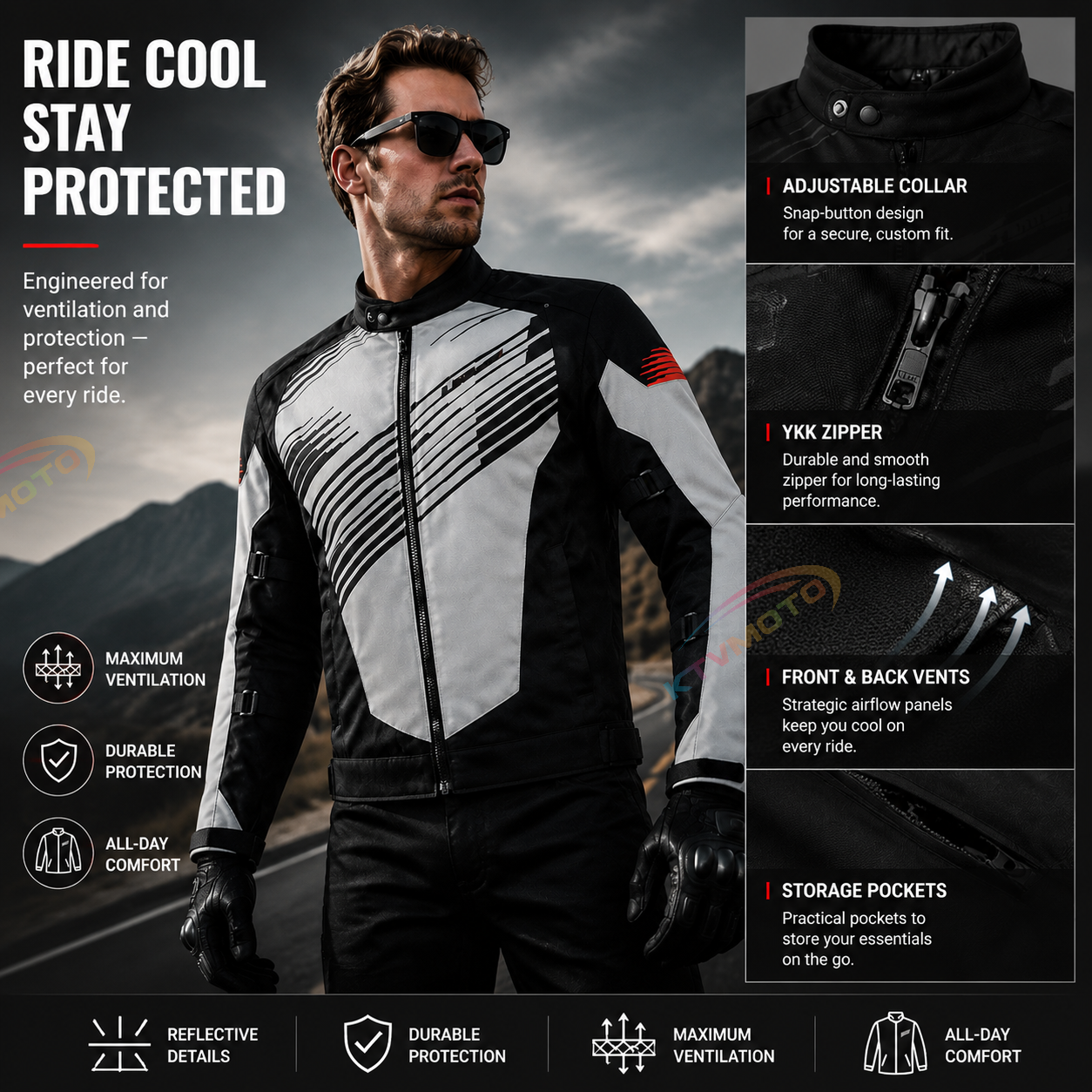 Waterproof, thickened motorcycle riding gear-J90