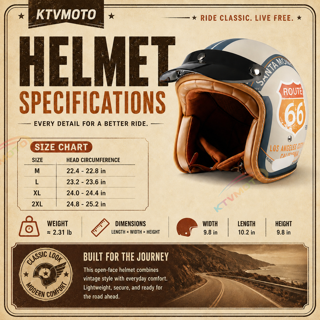 DOT Motorcycle Helmet 3/4 Half Helmet-I17
