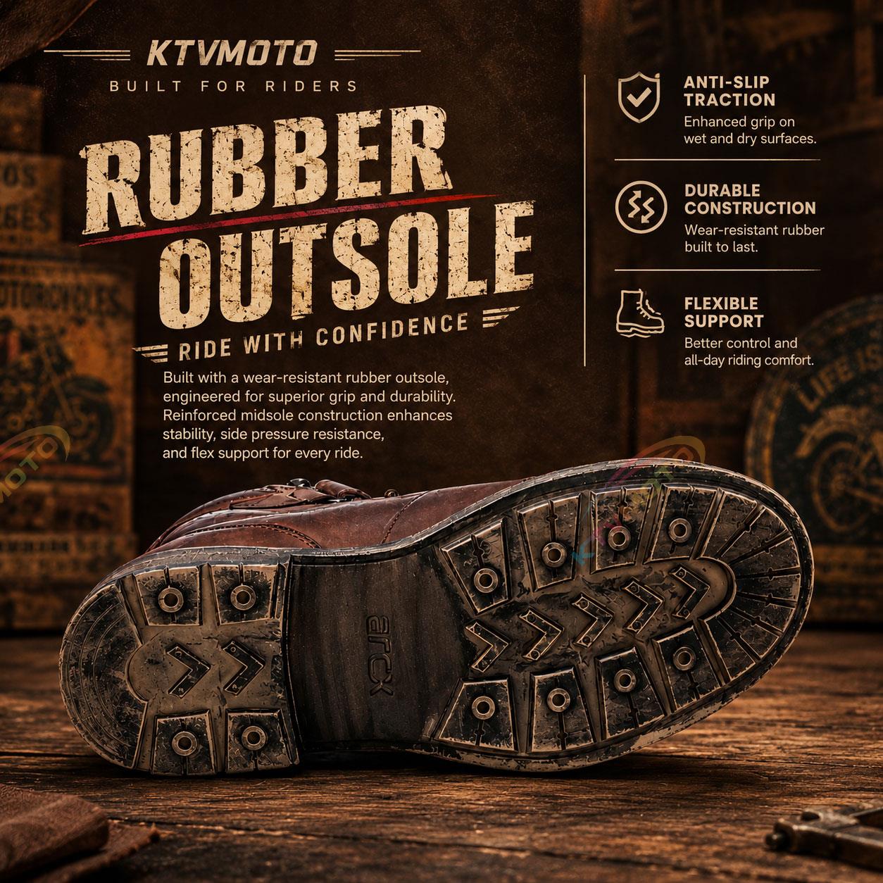 Retro motorcycle leather waterproof riding boots-K171