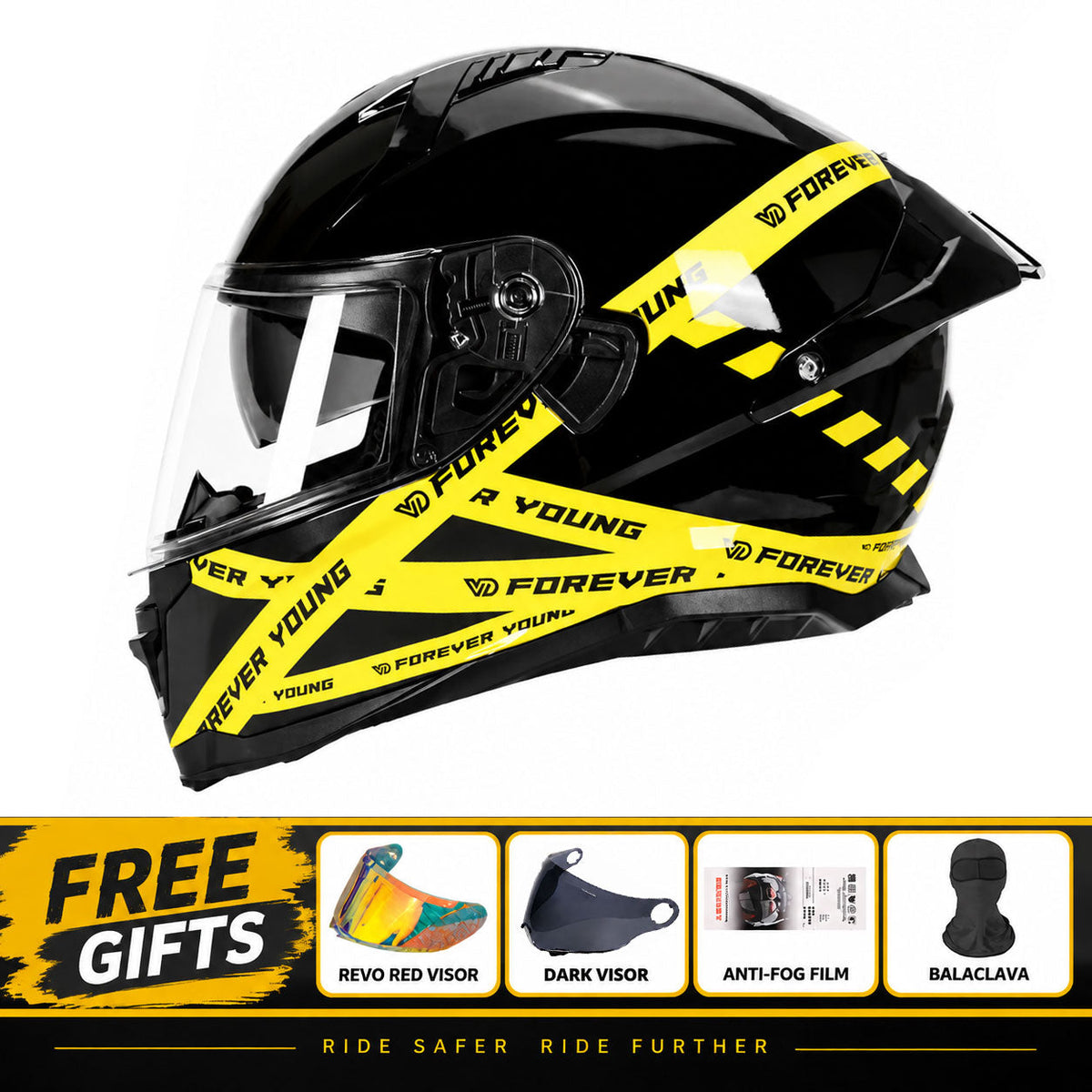 DOT-Certified Trendy Full-Face Motorcycle Helmets for Couples-I301