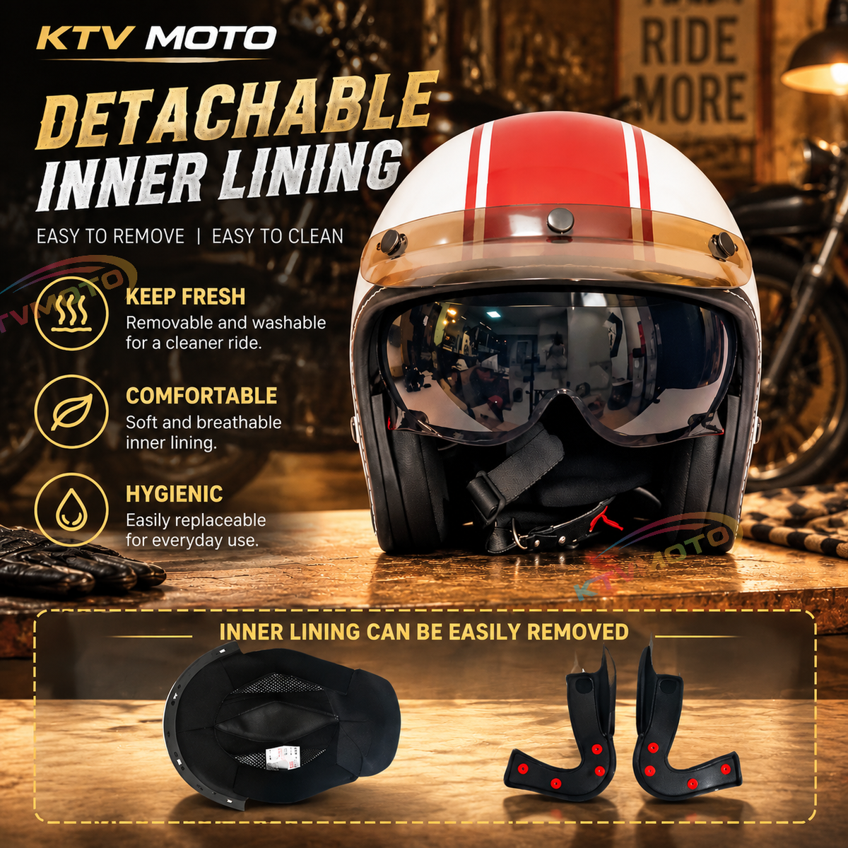 Retro style 3/4-coverage motorcycle helmet with a graffiti design-I315