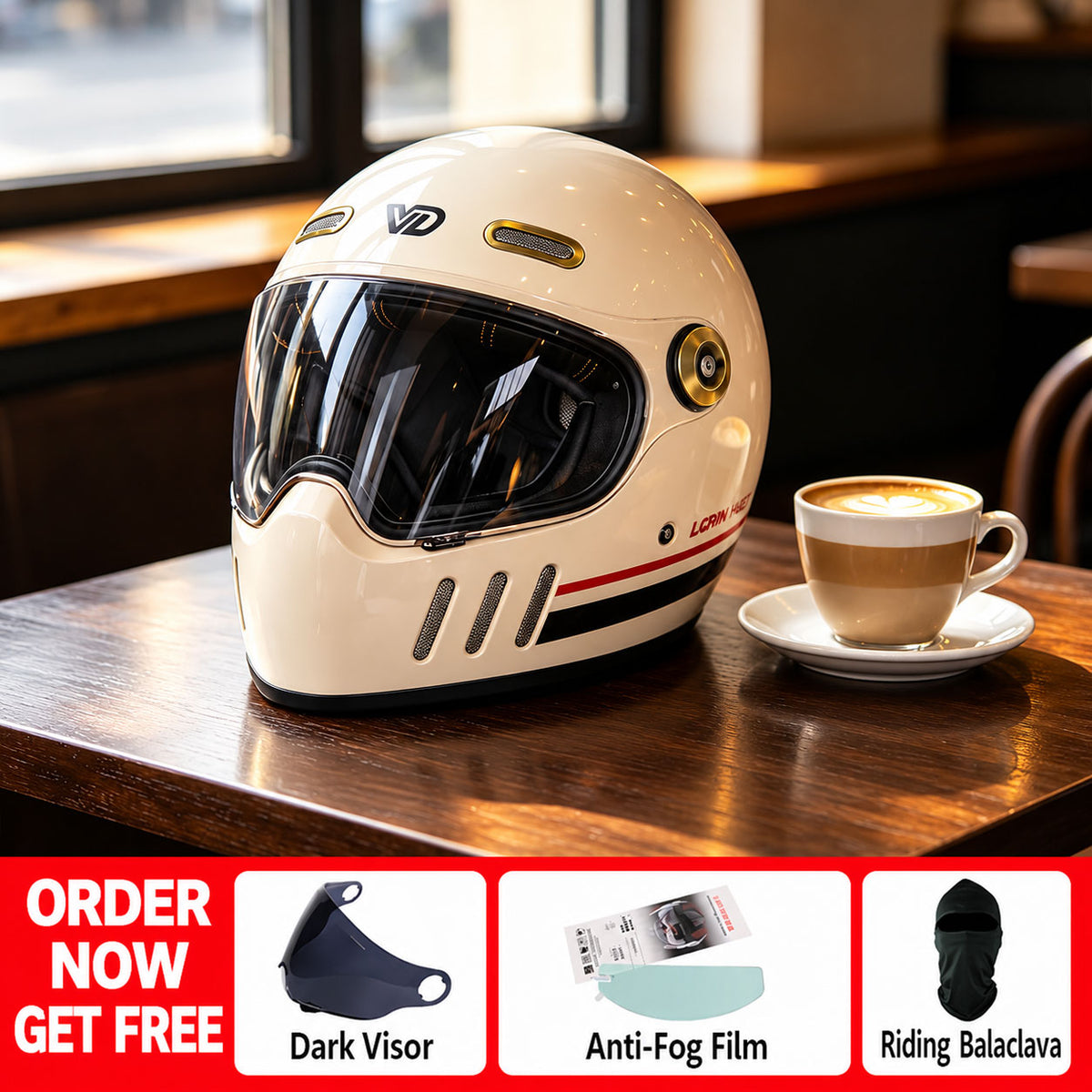 Retro Motorcycle Helmet Suitable for Cruiser Riding-I300