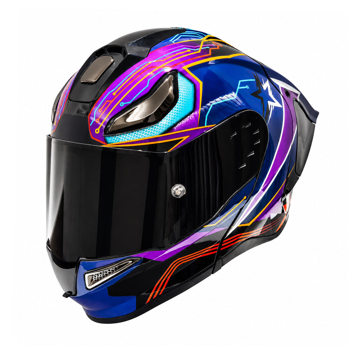 Modular Motorcycle Helmet for Cruising and Track Riding-I309
