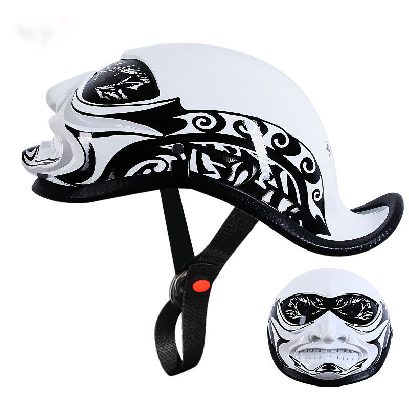 Classic ducktail motorcycle half-helmet Harley style — I41
