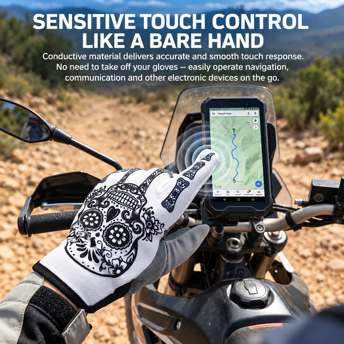 Skull Pattern Motorcycle MTB Off-Road Cycling Gloves - G101