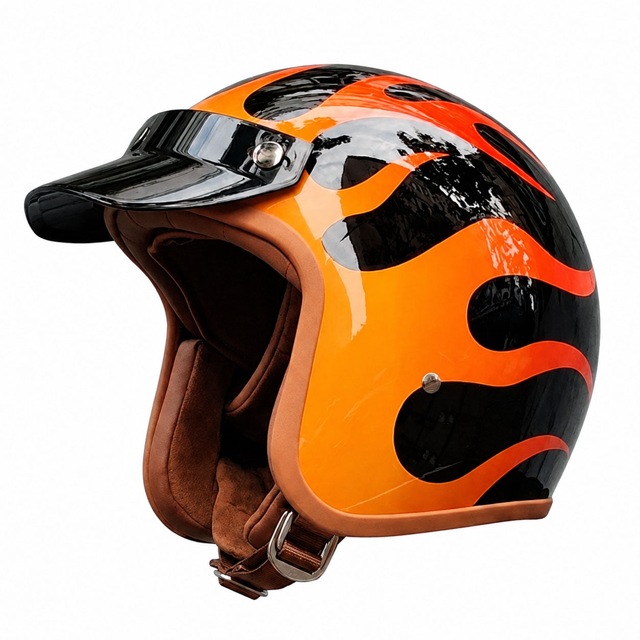 Retro motorcycle open helmet-I20