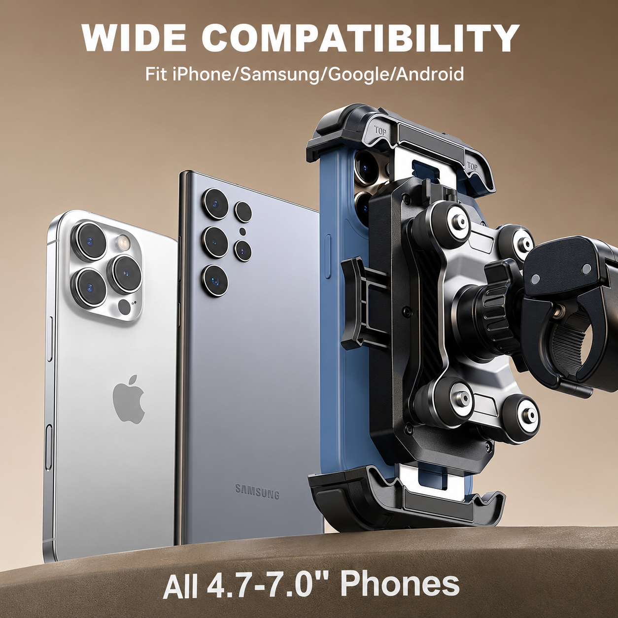 Anti-Vibration Motorcycle Phone Mount with Safety Lock-M47