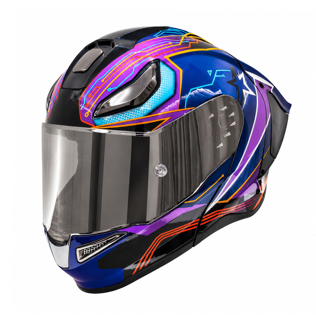 Modular Motorcycle Helmet for Cruising and Track Riding-I309