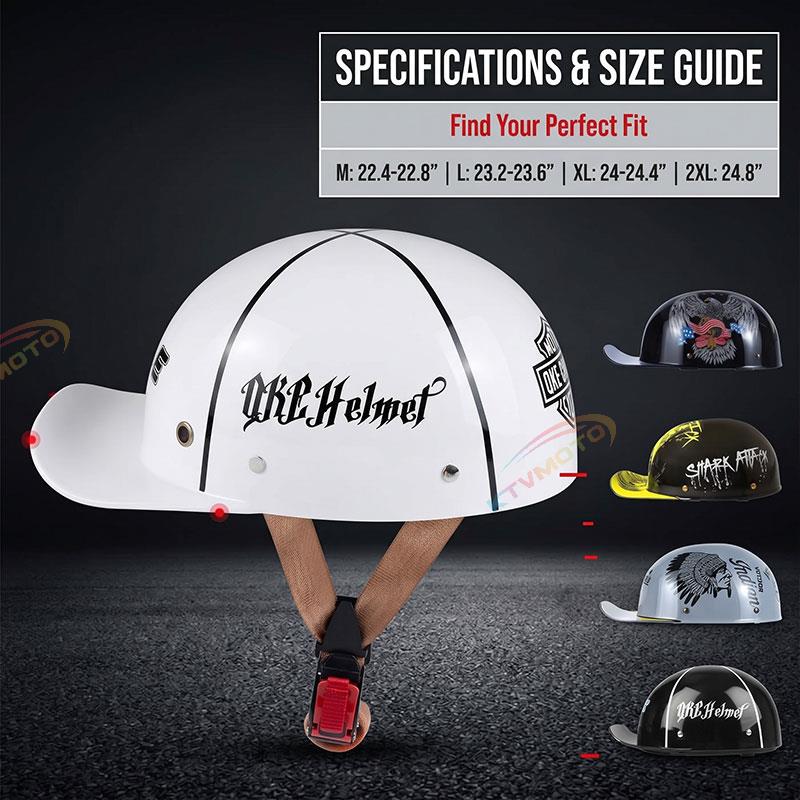 Retro baseball cap motorcycle half helme-I14