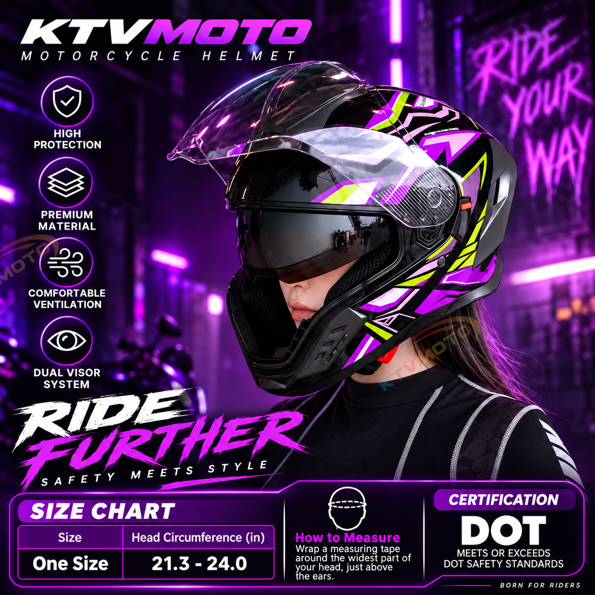 All-season full-face helmet with dual visors-I278