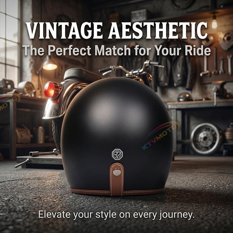 Retro rally motorcycle helmet-I24