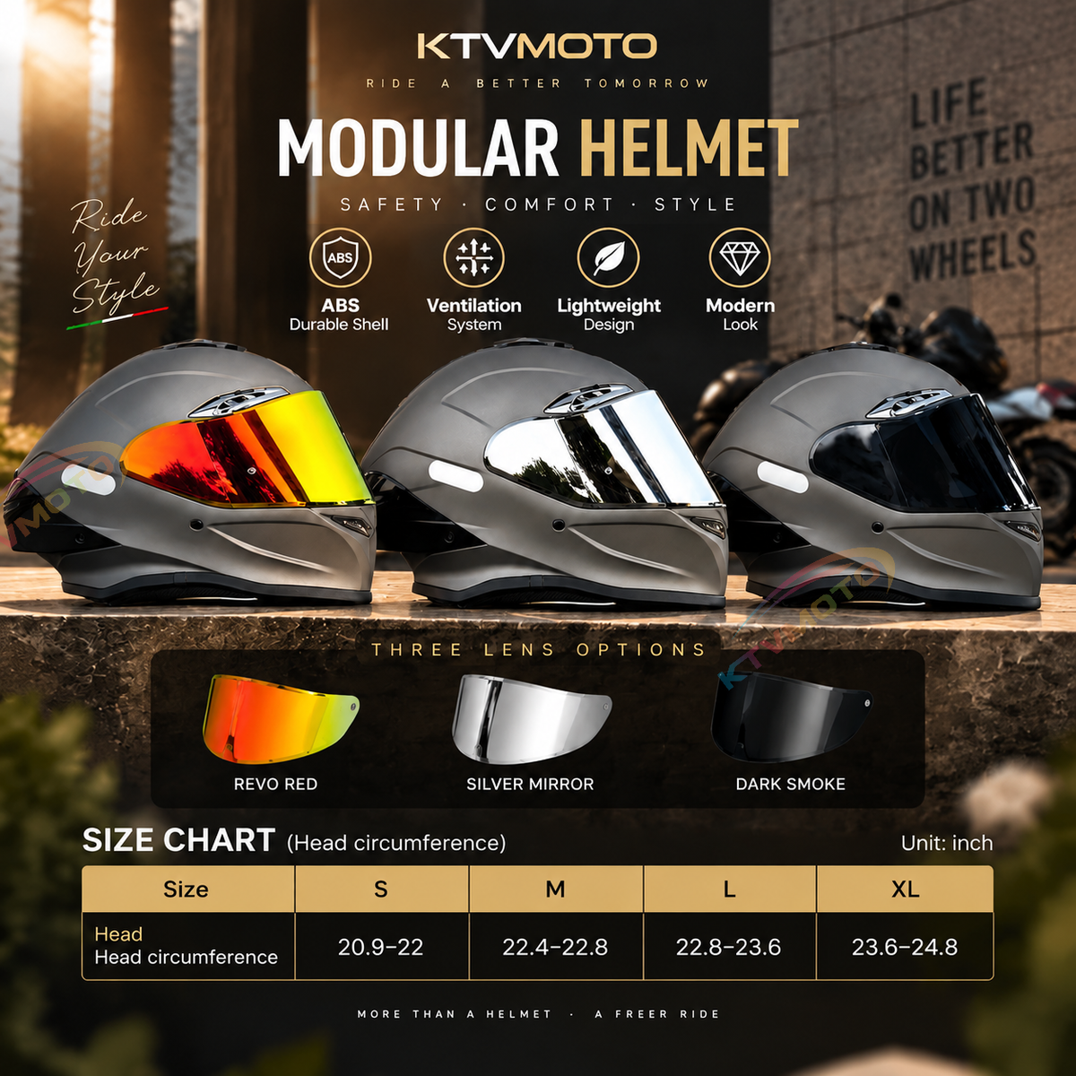 Full-face motorcycle helmet for all-season touring-I307