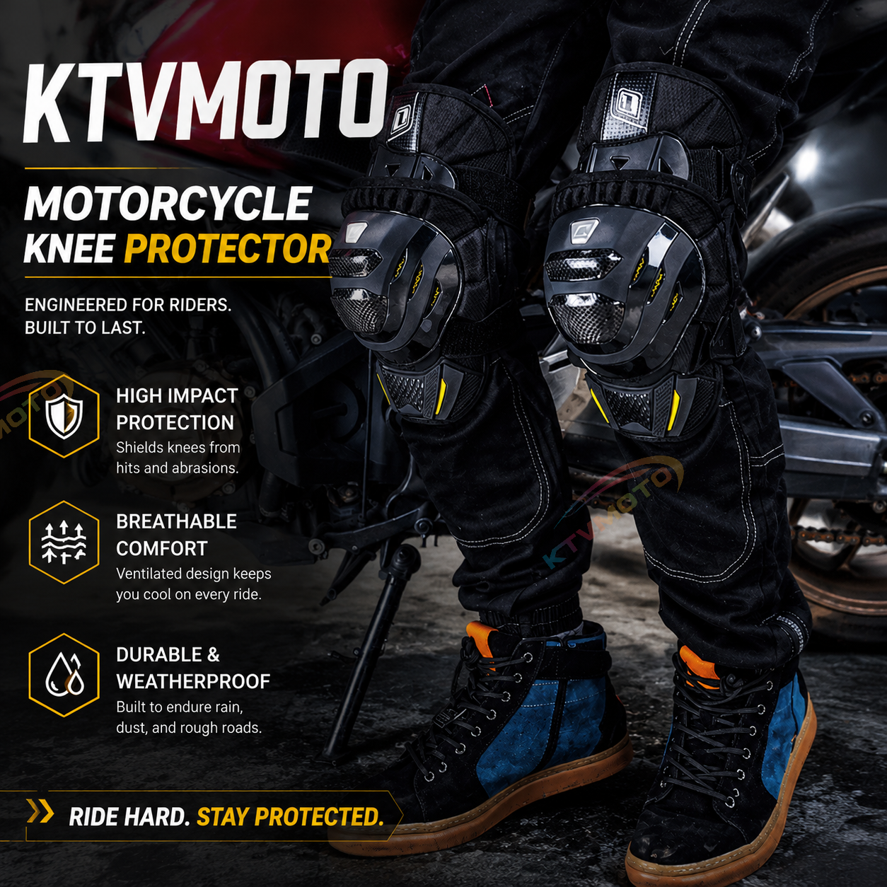 Motorcycle CE Level 2 Knee Guards-Y43