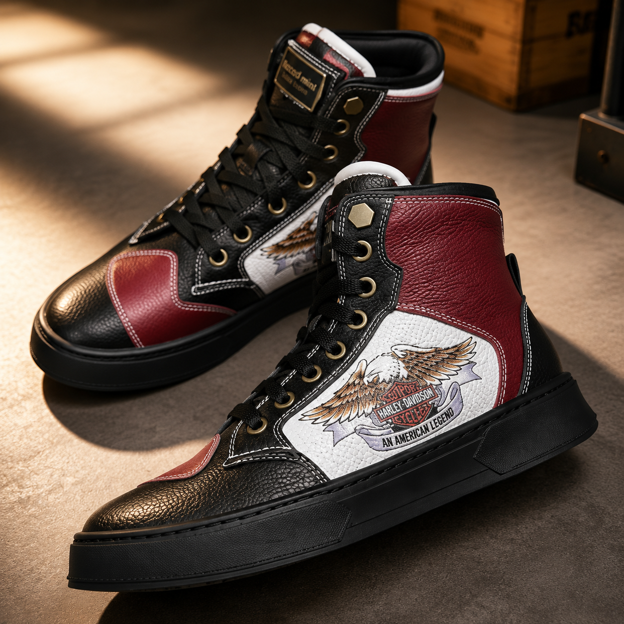 Custom DIY Leather (Cowhide) Motorcycle Riding Boots-K169