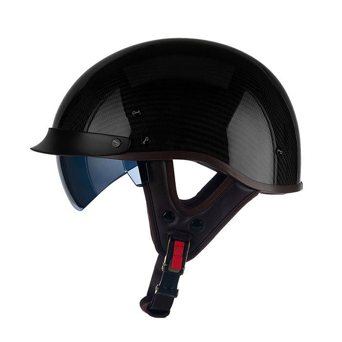 Lightweight Retro Carbon Fiber Motorcycle Half-Helmet-I138