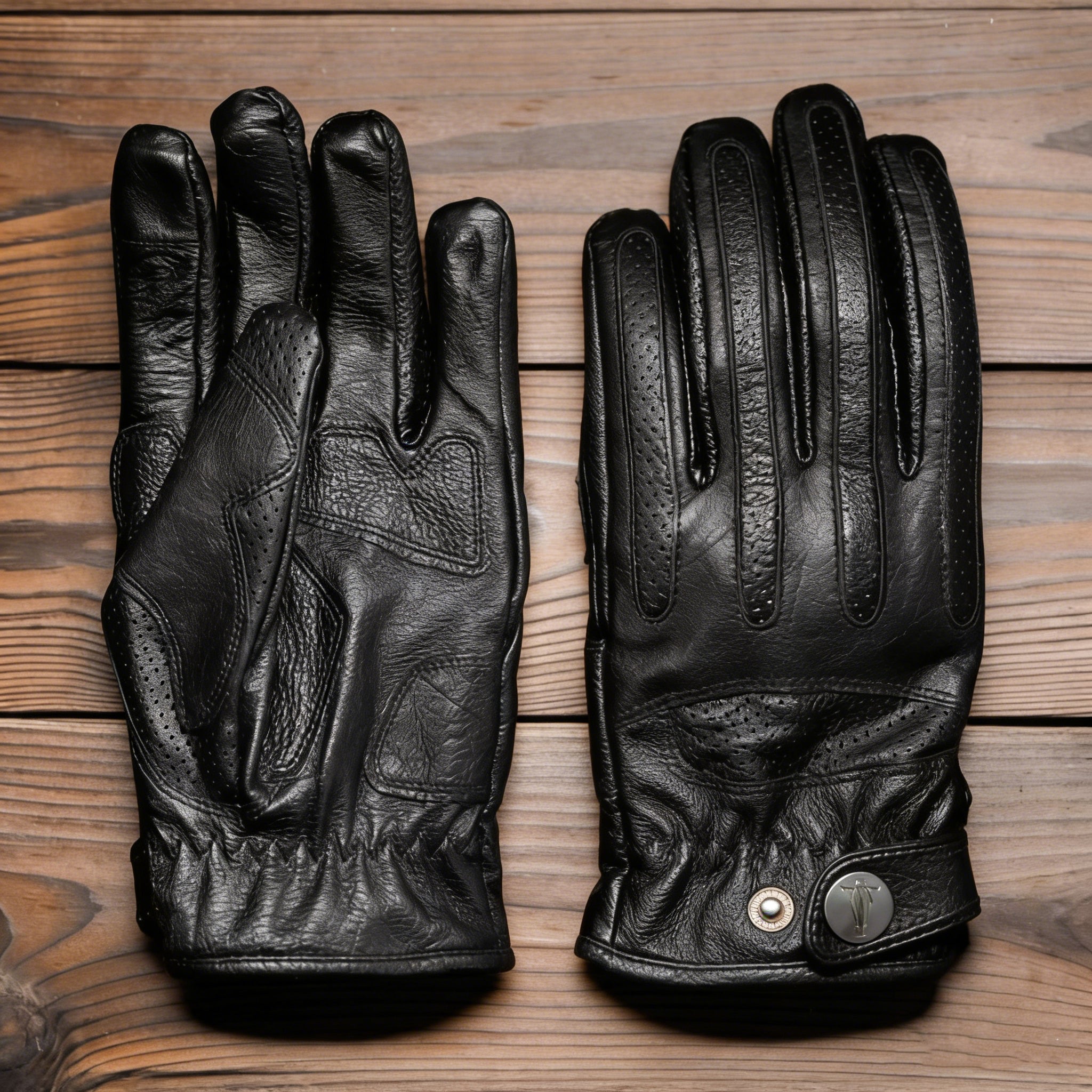 Retro Fleece-lined Gloves for Motorcycle Riding Genuine Leather