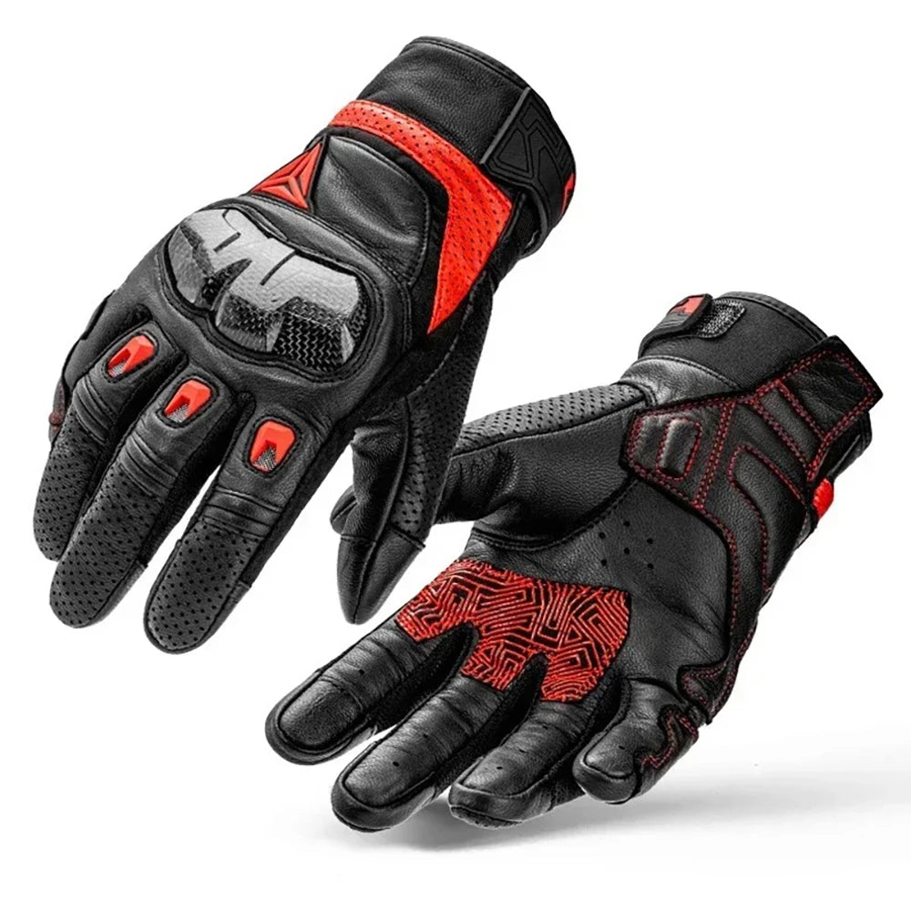 Off-road motorcycle touch screen breathable carbon fiber protective full finger gloves-G06