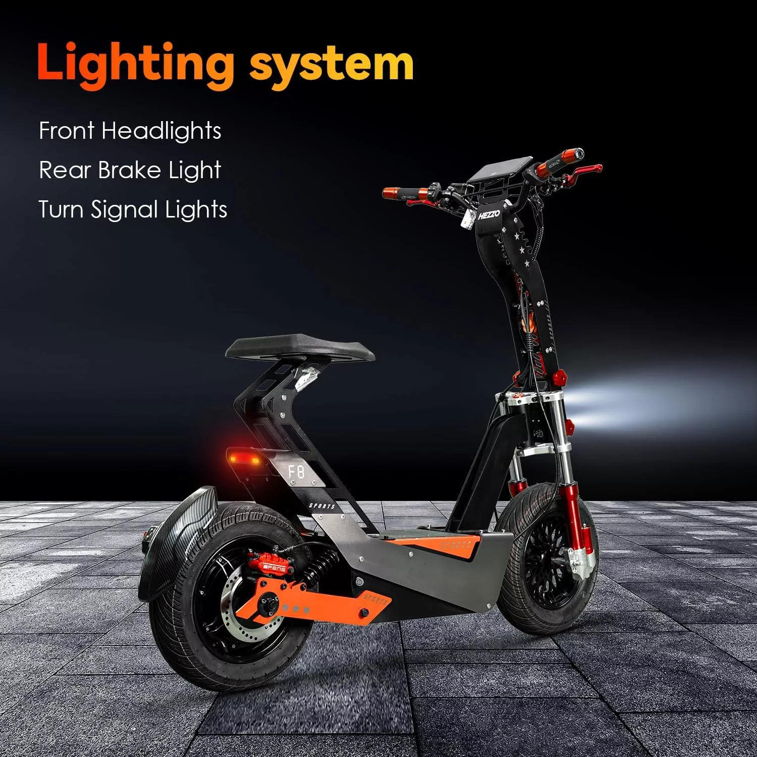 8000W electric scooter, 65 miles of range，Up to 75MPH -F8