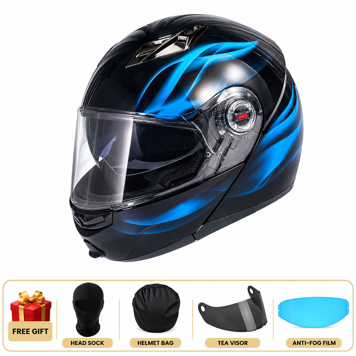 Modular Motorcycle Helmet with Dual Visors for Touring-I311