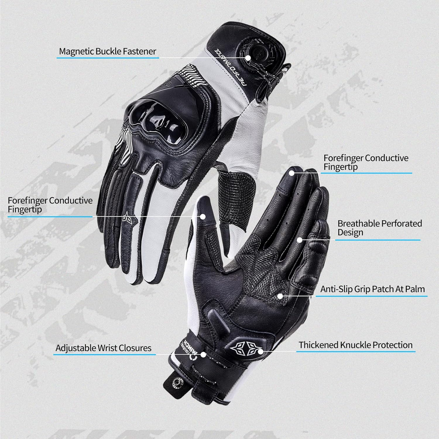 Genuine leather cycling gloves with carbon fiber shock protection-G29