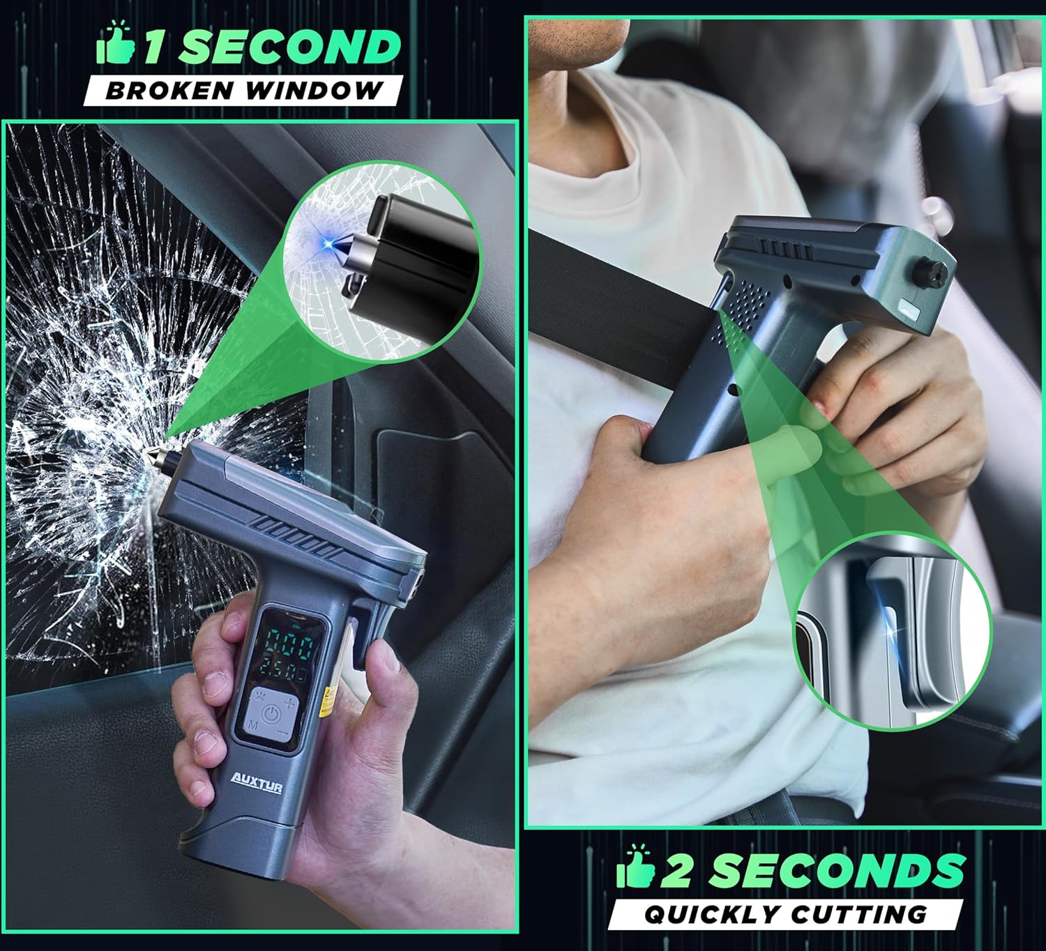 6-in-1 tire air pump with LED light-X03