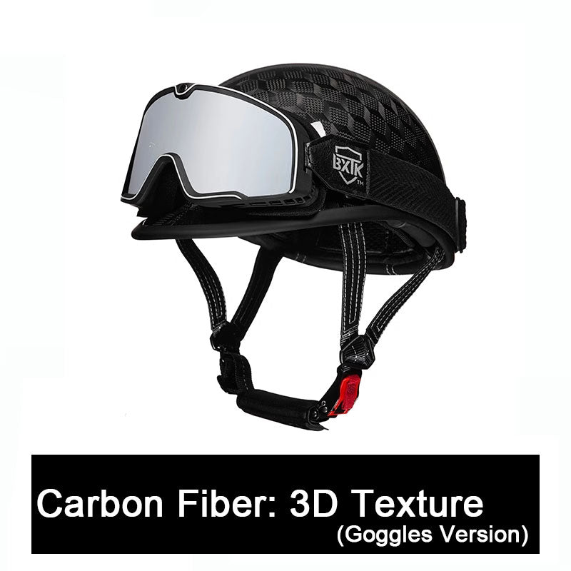Carbon fiber motorcycle half-helmet cruiser helmet-I52