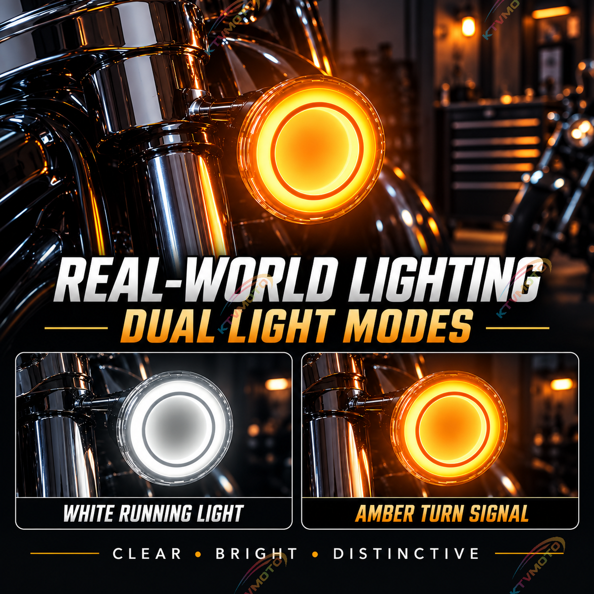KTVMOTO Harley Halo Running & Turn Signal Lights for Motorcycles -ML09