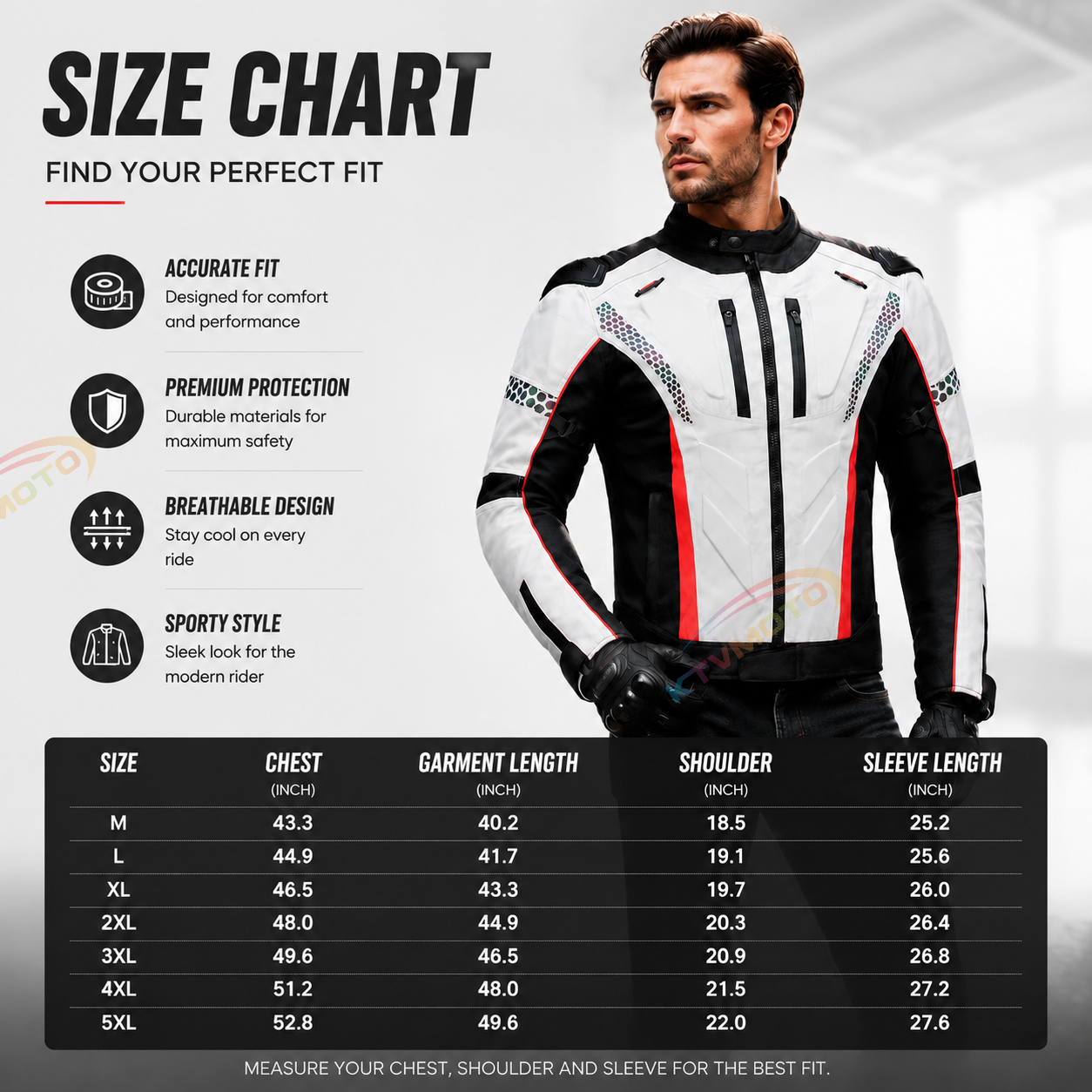 Two-piece breathable motorcycle riding suit-J89