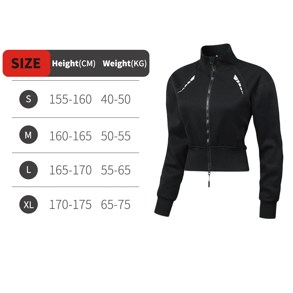 CE Protective Pad Women's Fleece-Lined Cycling Armor Jacket-J36