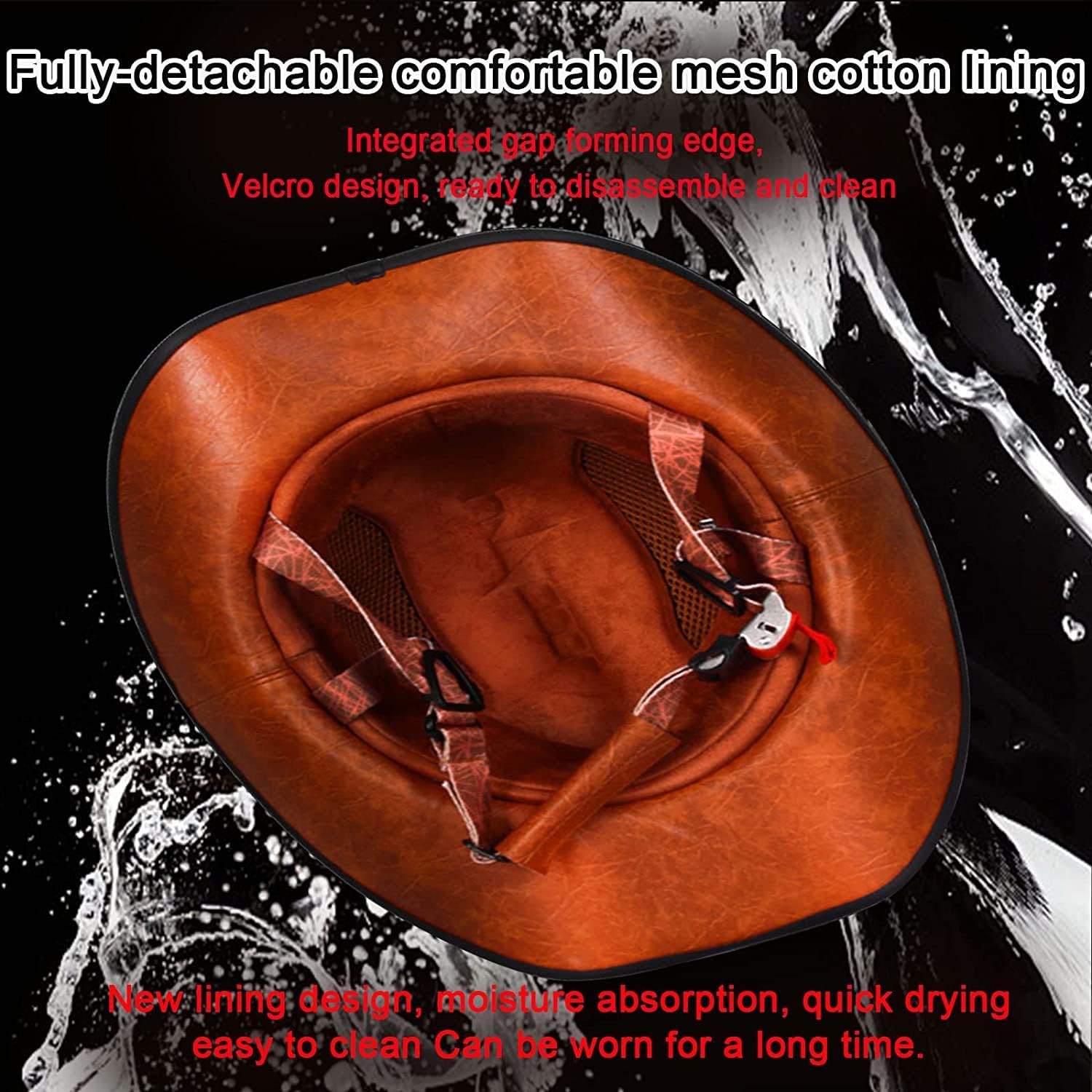 Retro motorcycle half-helmet, western cowboy hat helmet, DOT standard- I08