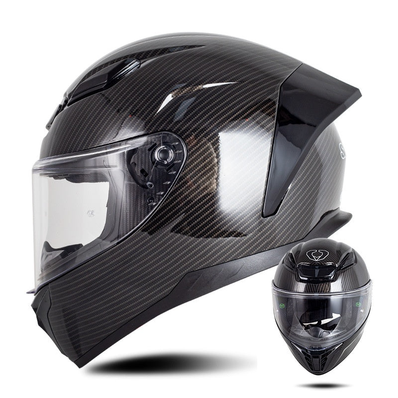 Carbon fiber textured motorcycle helmet racing equipment — I56