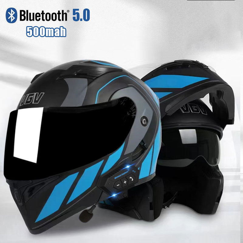 Dual Visor Flip Up Motorbike Graphic Helmet-I97