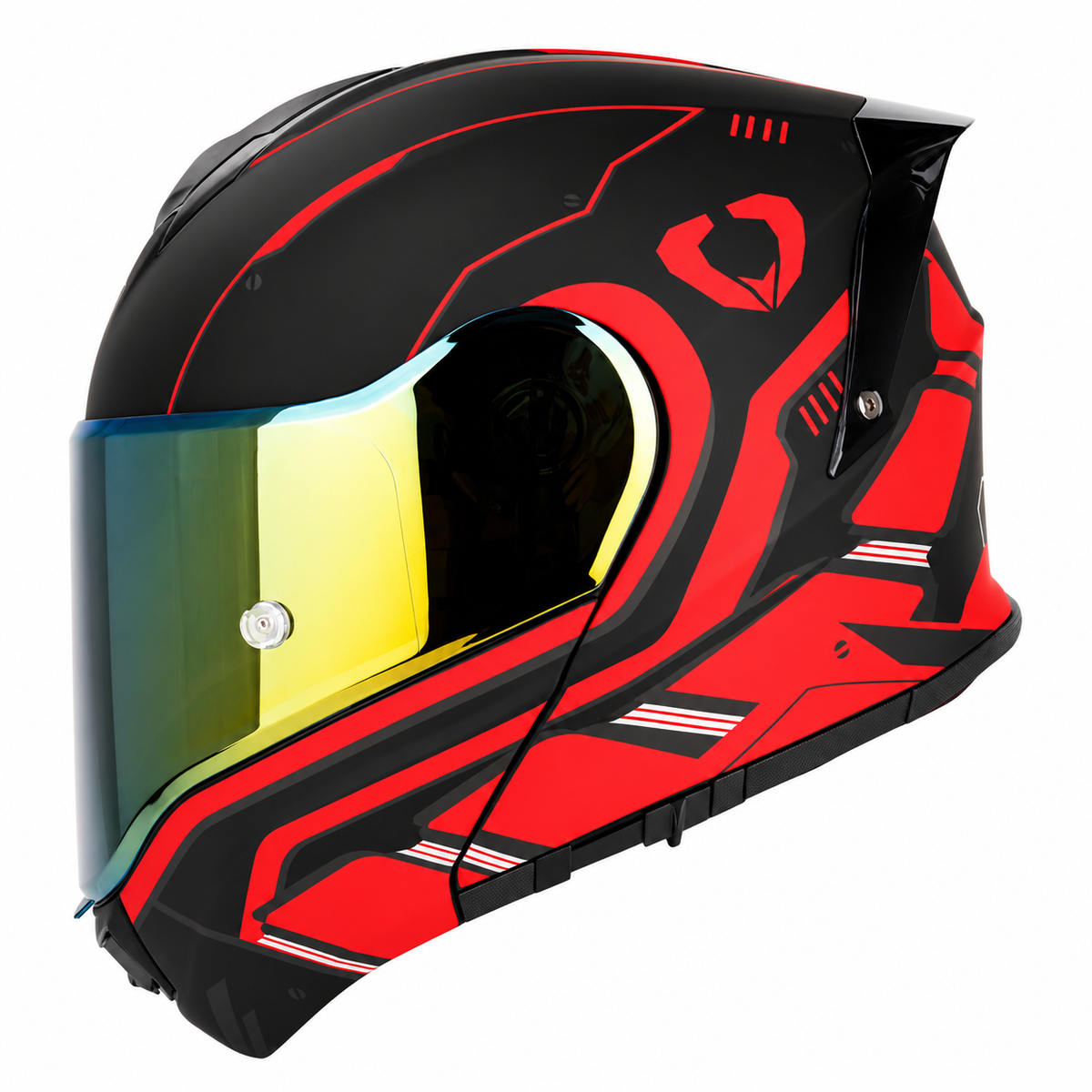 Big-Size Racing-Grade Modular Flip-Up Motorcycle Helmet with Dual-Visor Design - I290