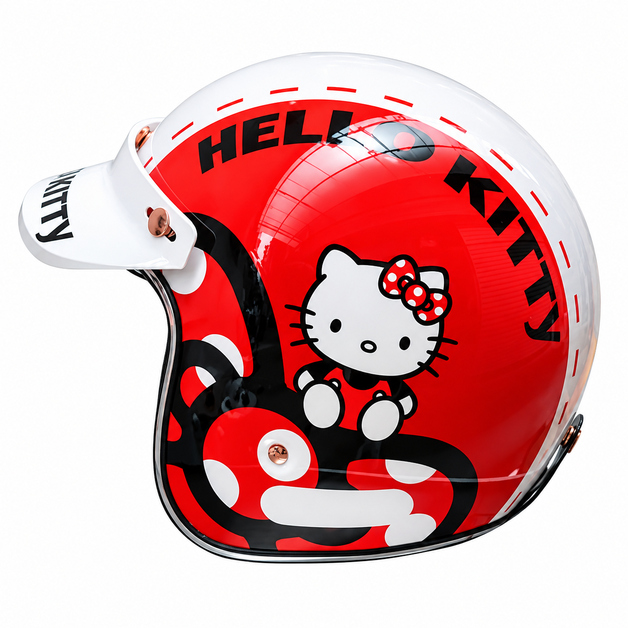 Cute Cartoon Scooter Helmet Retro 3/4 Shell for Women-I40