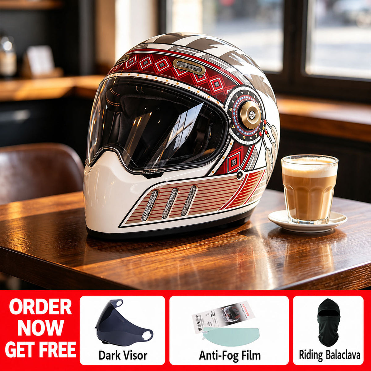 Retro Motorcycle Helmet Suitable for Cruiser Riding-I300