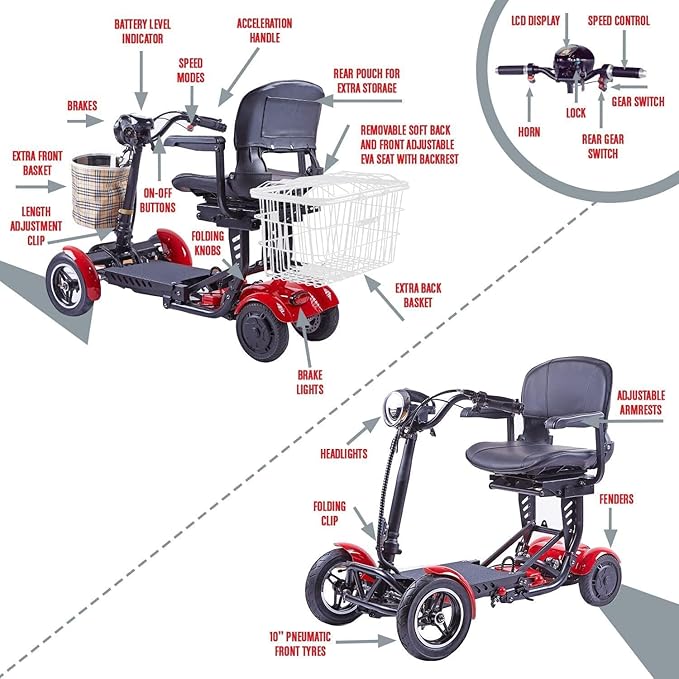 500W Foldable Four-Wheel Electric Scooter - T2