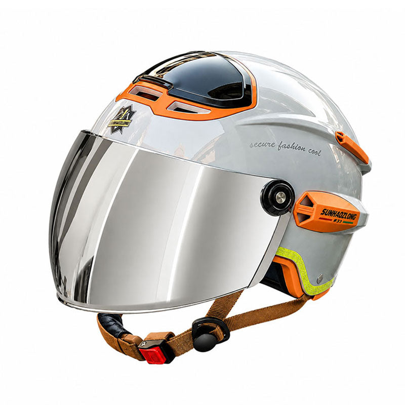 KTVMOTO Open Face Motorcycle Helmet with Dual Visor for Adults-I263
