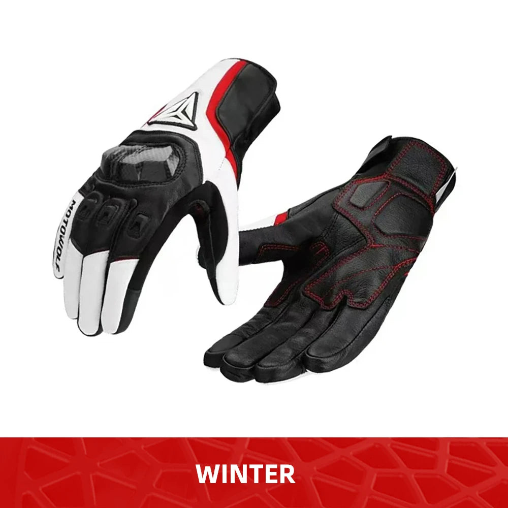 Off-road motorcycle touch screen breathable carbon fiber protective full finger gloves-G06