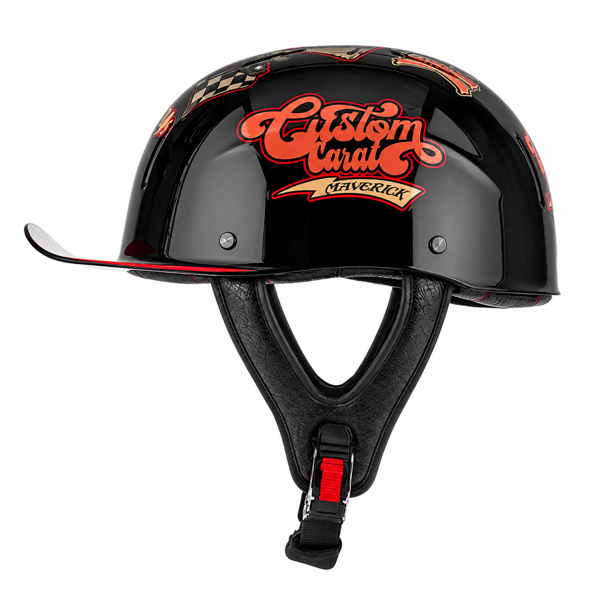 Retro Carbon Fiber Breathable Half-Helmet for Cruiser Motorcycles-I292