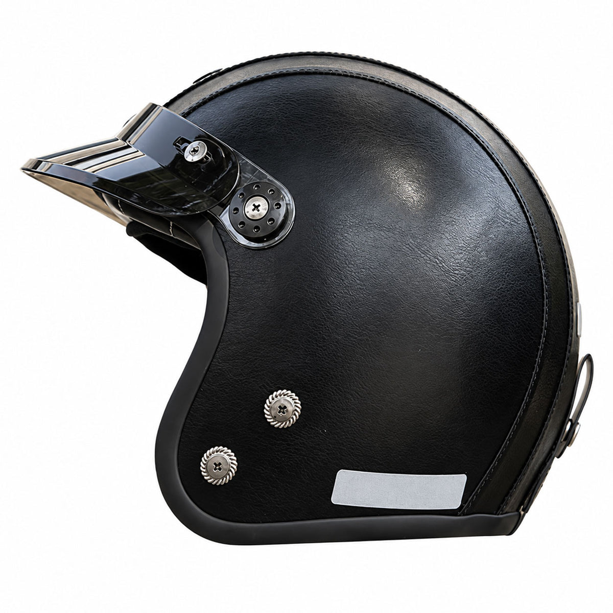 Retro-style leather-finish multi-functional modular motorcycle helmet-I284