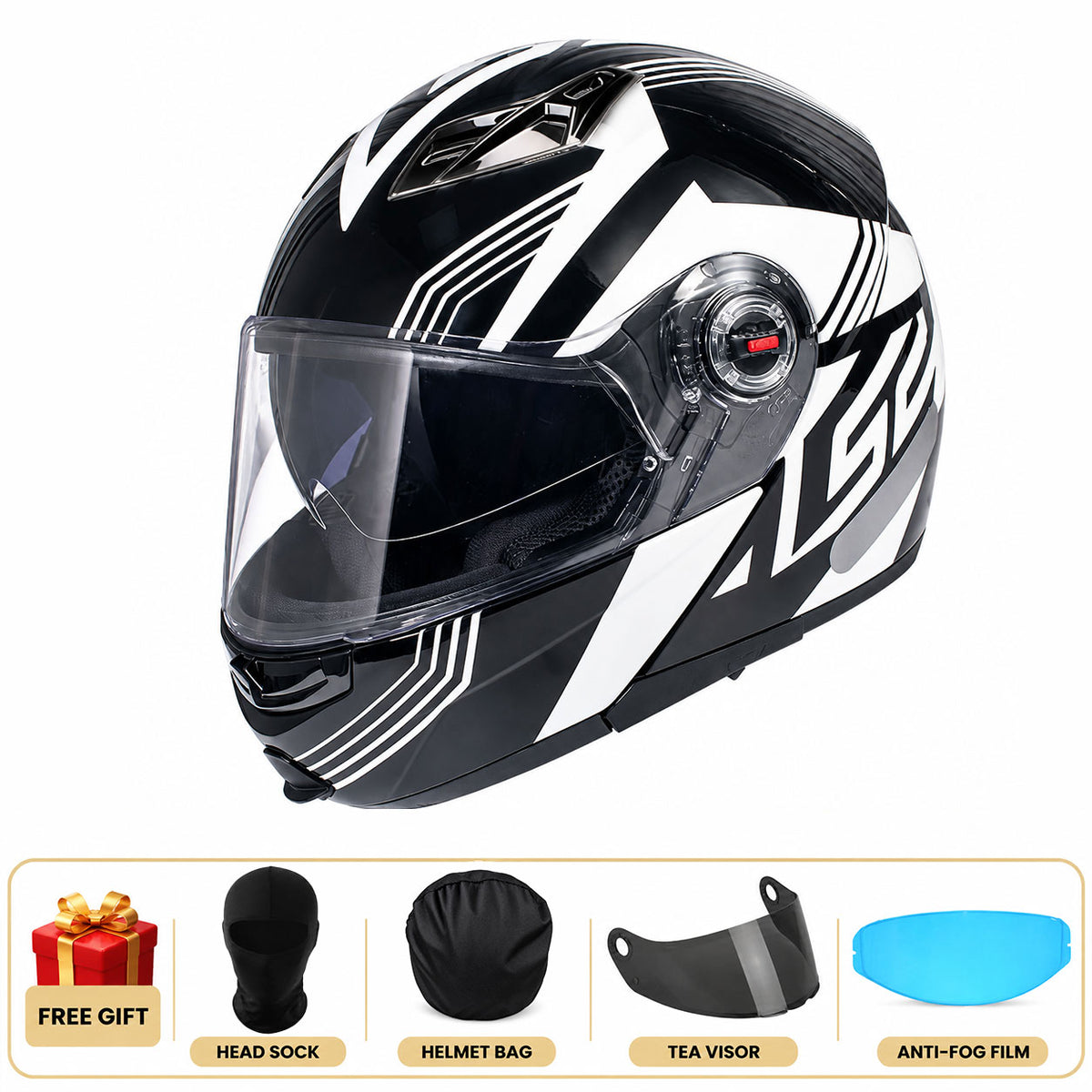 Modular Motorcycle Helmet with Dual Visors for Touring-I311