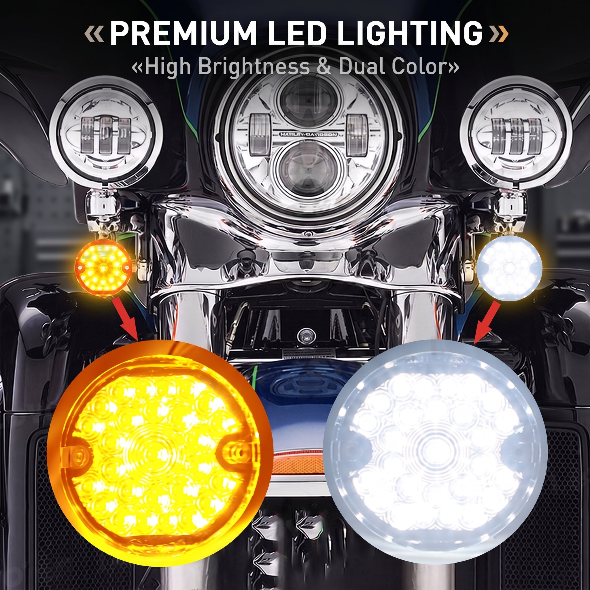 1157 LED Peacock Turn Signal Lights for Harley Moto – D21