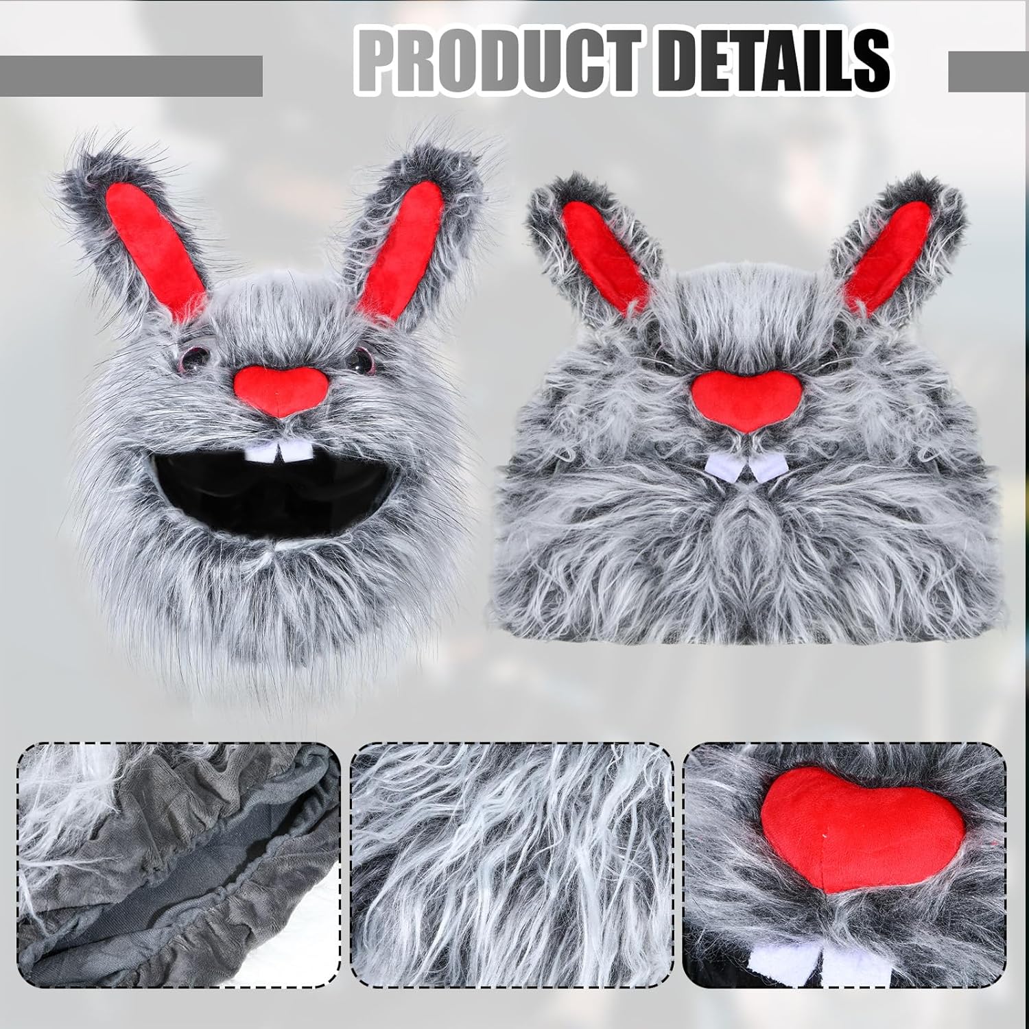 Funny motorcycle helmet covers-Angora Rabbit