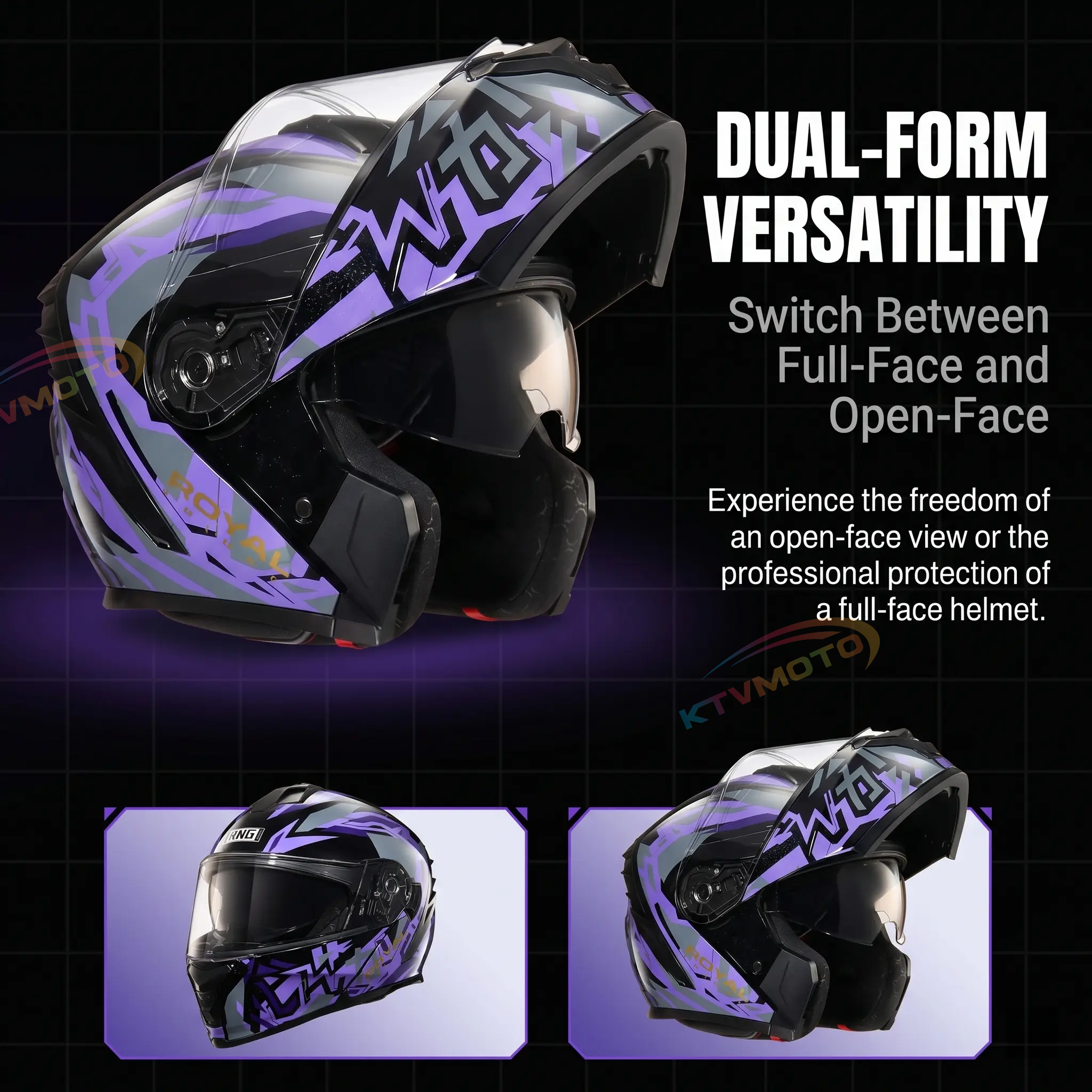 Full Face Dual Visor Motorcycle Helmet-I81