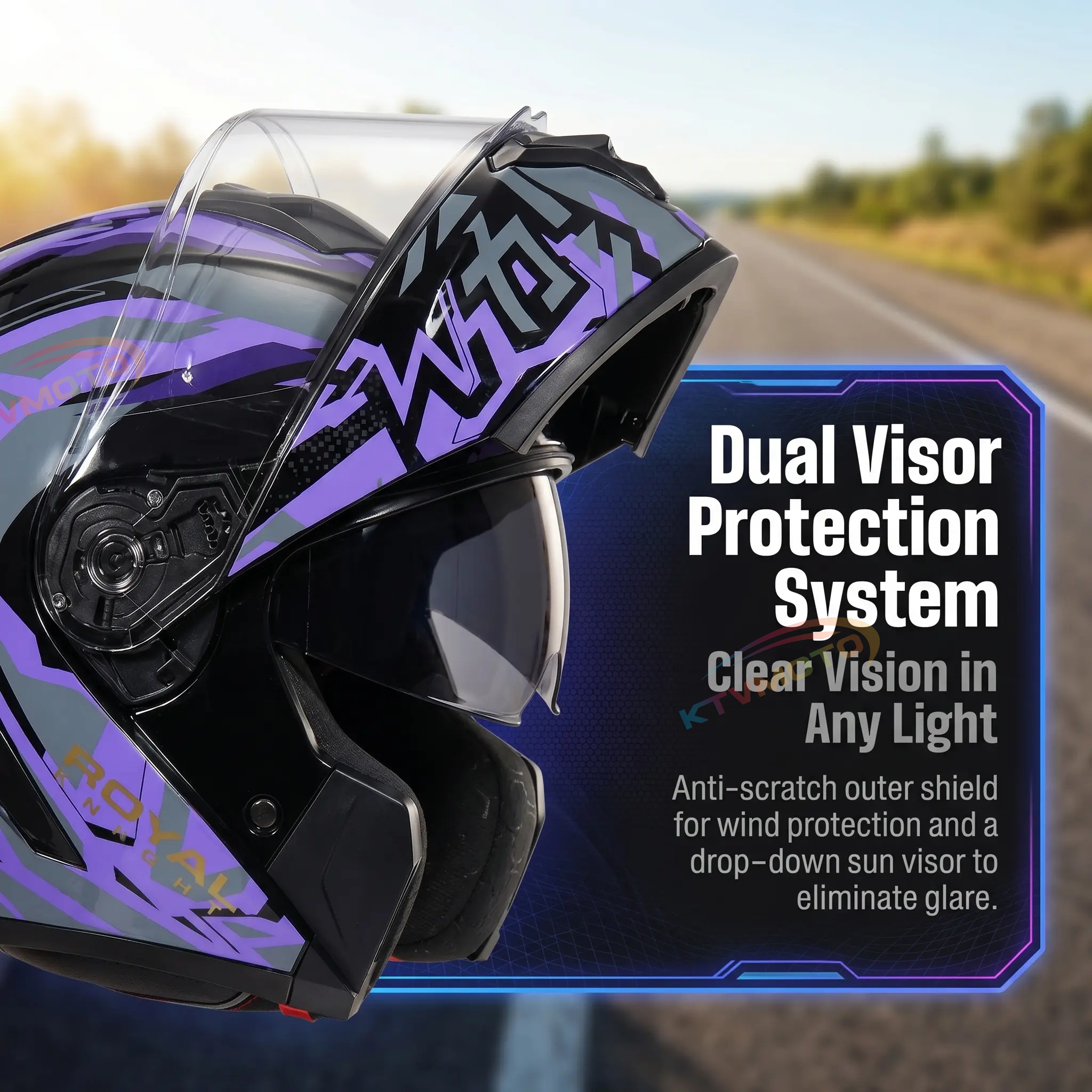 Full Face Dual Visor Motorcycle Helmet-I81