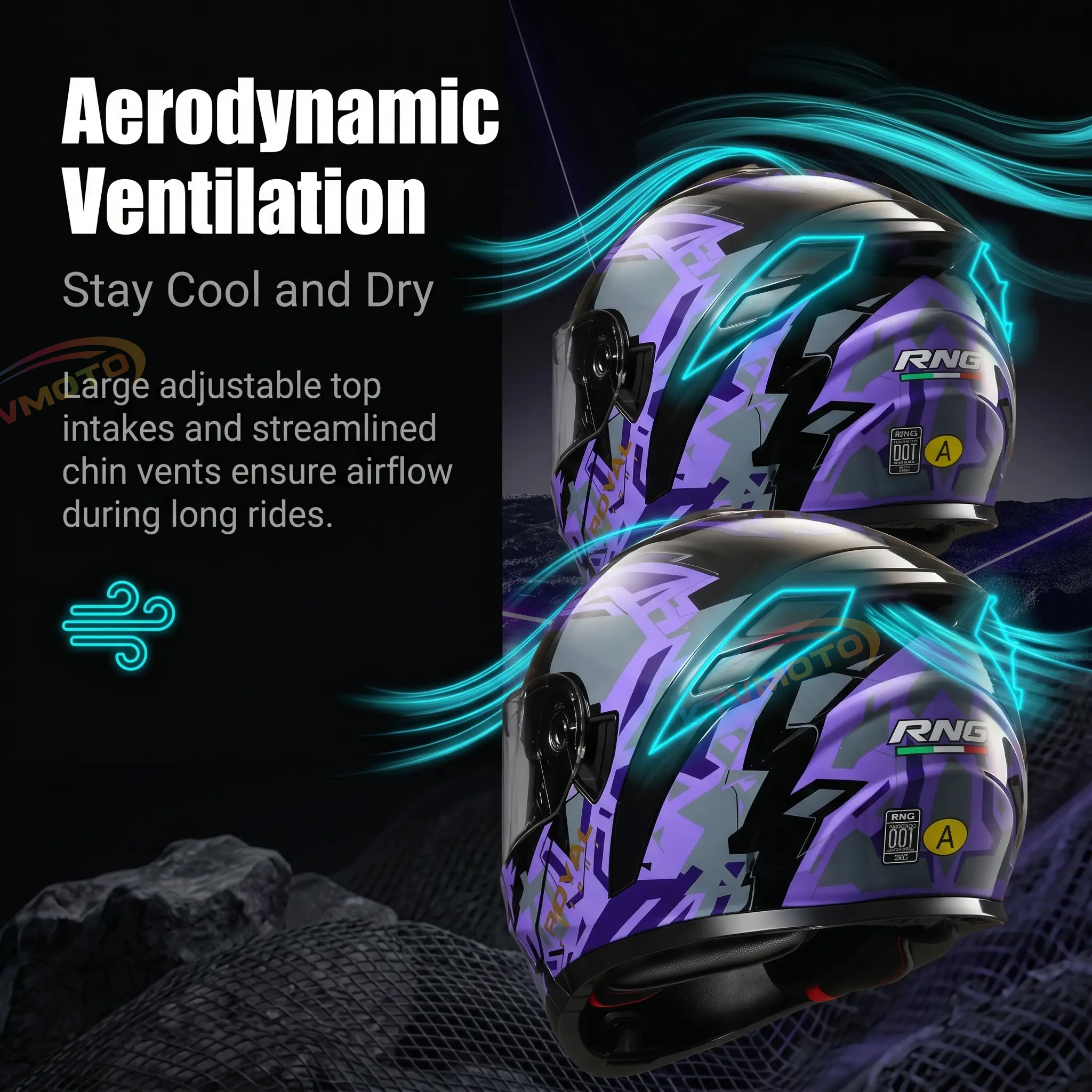 Full Face Dual Visor Motorcycle Helmet-I81
