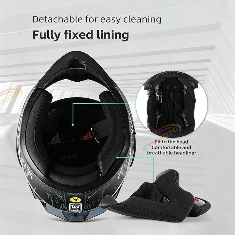 Carbon fiber modular flip-top motorcycle helmet-I47